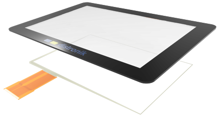 Touchscreen mit kundenspezifischen Coverglas